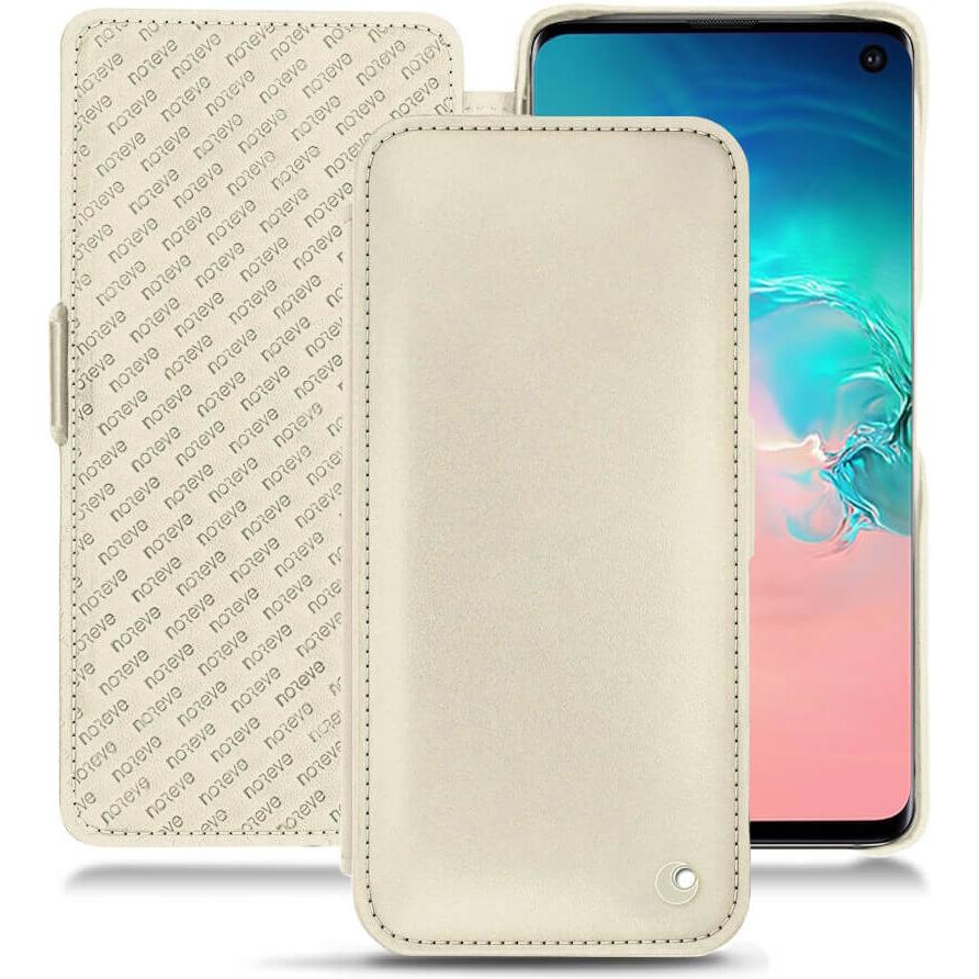 Noreve Lederschutzhülle horizontal (Samsung Galaxy S10e), Smartphone Hülle, Weiss