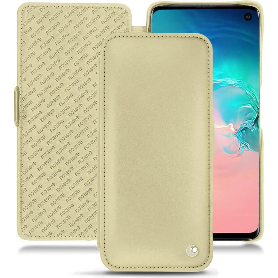 Noreve Lederschutzhülle horizontal (Samsung Galaxy S10e), Smartphone Hülle, Beige