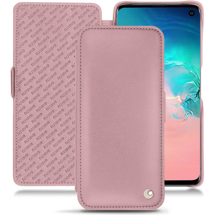 Noreve Lederschutzhülle horizontal (Samsung Galaxy S10e), Smartphone Hülle, Rosa