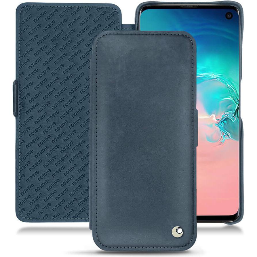 Noreve Lederschutzhülle horizontal (Samsung Galaxy S10e), Smartphone Hülle, Blau