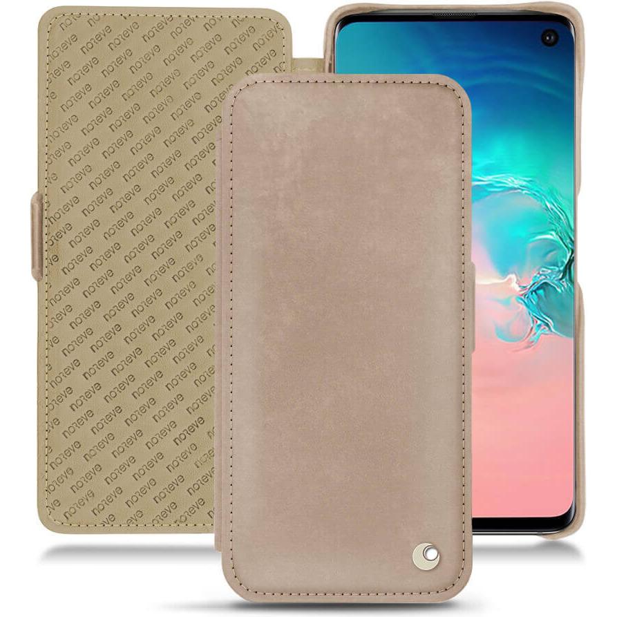 Noreve Lederschutzhülle horizontal (Samsung Galaxy S10e), Smartphone Hülle, Beige