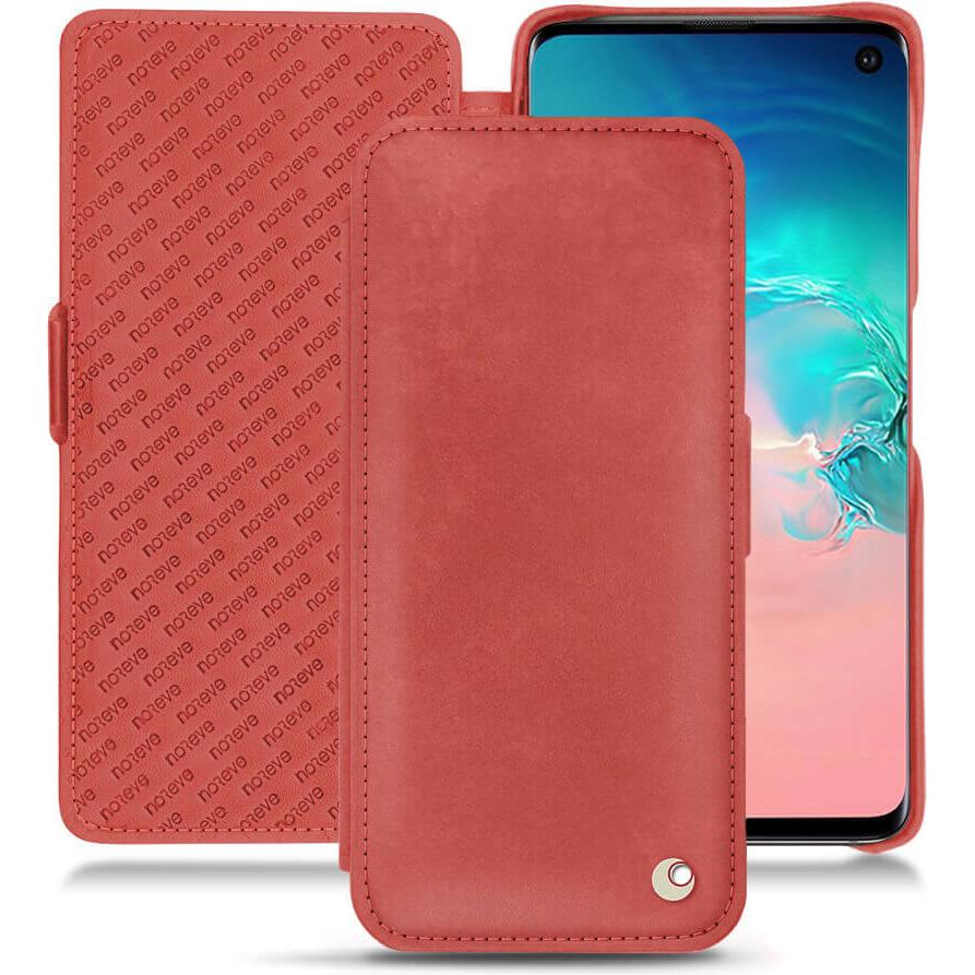 Noreve Lederschutzhülle horizontal (Samsung Galaxy S10e), Smartphone Hülle, Rot