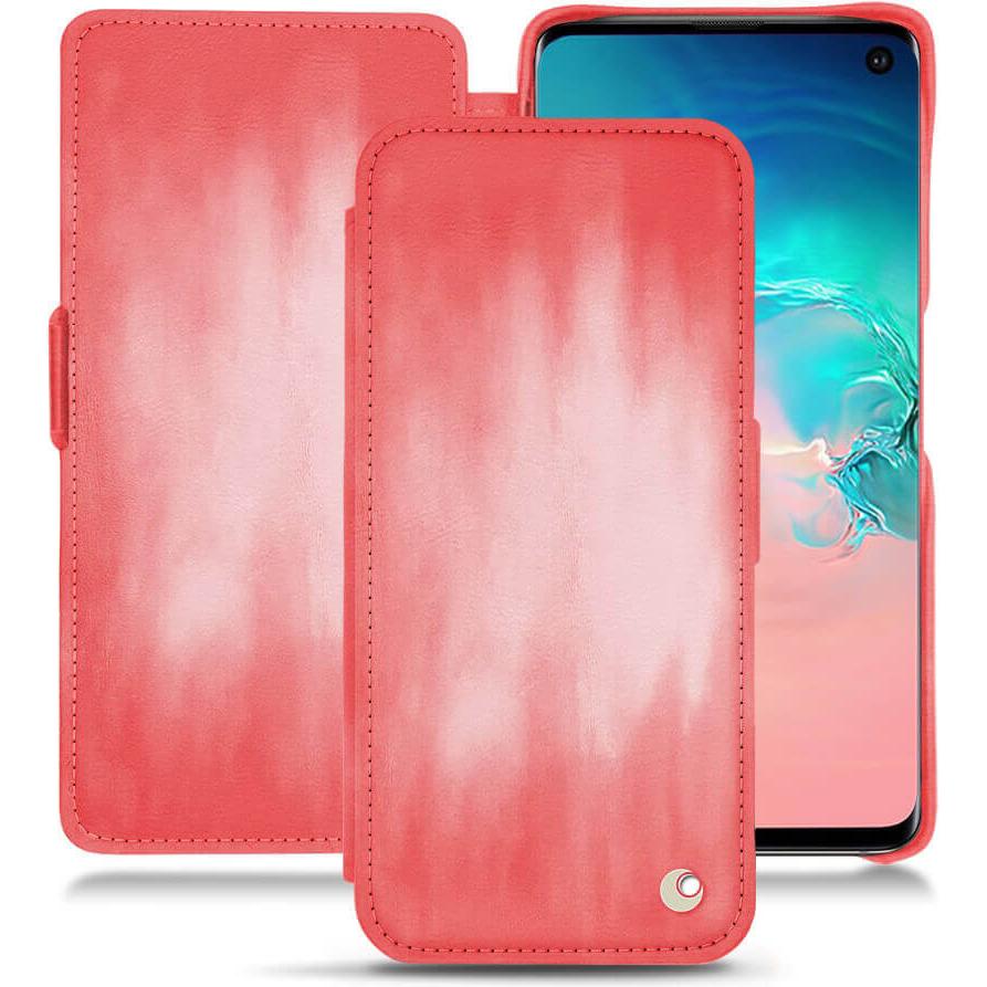 Noreve Lederschutzhülle horizontal (Samsung Galaxy S10e), Smartphone Hülle, Rosa