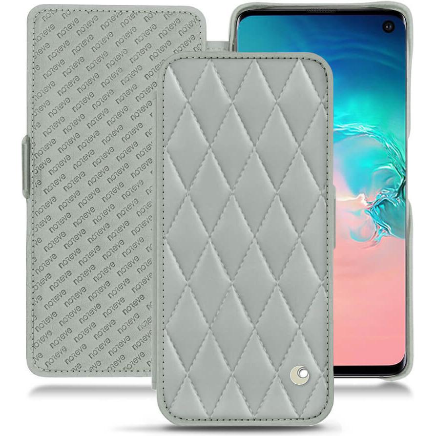 Noreve Lederschutzhülle horizontal (Samsung Galaxy S10e), Smartphone Hülle, Grau