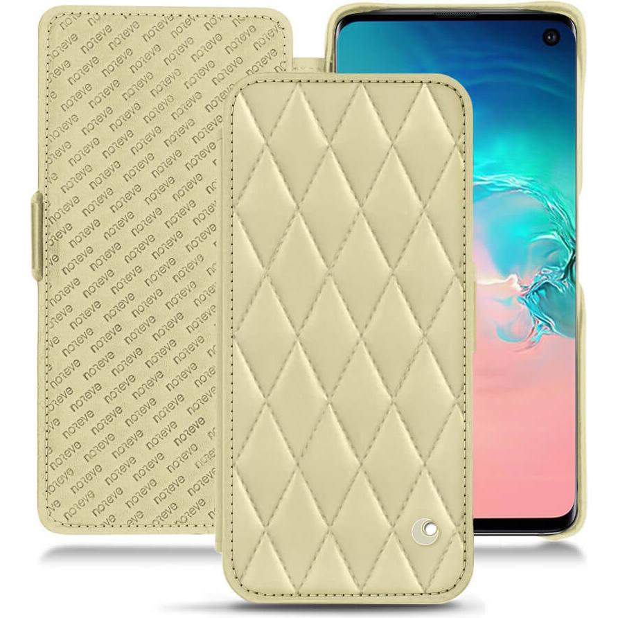 Thumbnail - Noreve Lederschutzhülle horizontal (Samsung Galaxy S10e), Smartphone Hülle, Beige