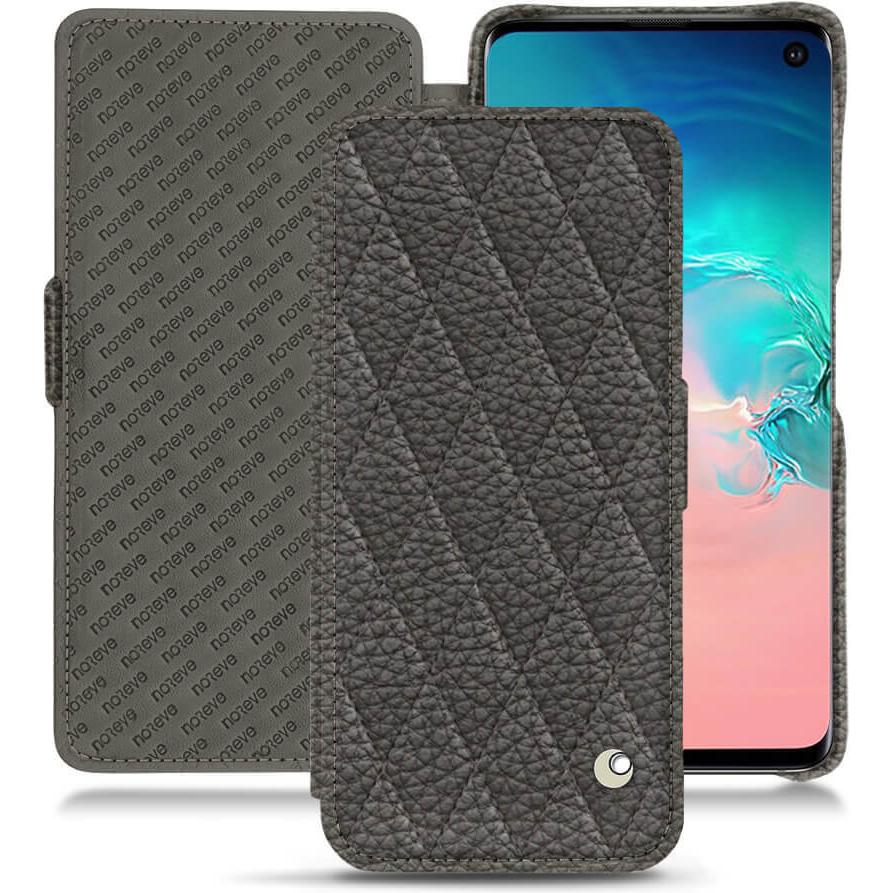 Thumbnail - Noreve Lederschutzhülle horizontal (Samsung Galaxy S10e), Smartphone Hülle, Grau