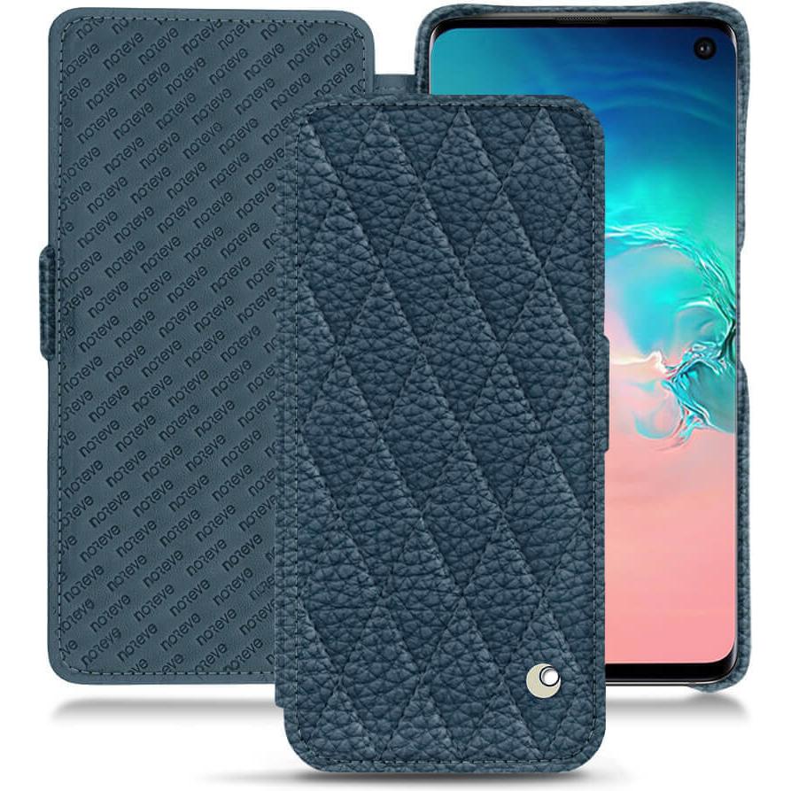 Noreve Lederschutzhülle horizontal (Samsung Galaxy S10e), Smartphone Hülle, Blau