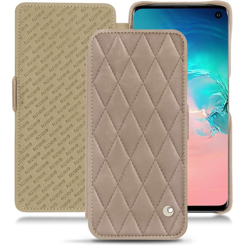 Noreve Lederschutzhülle horizontal (Samsung Galaxy S10e), Smartphone Hülle, Beige