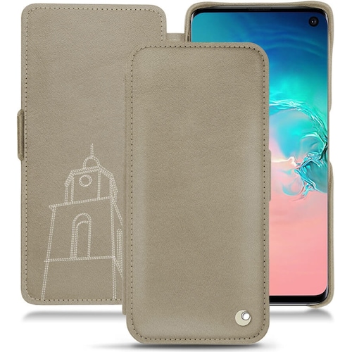 Noreve Lederschutzhülle horizontal (Samsung Galaxy S10e), Smartphone Hülle, Beige