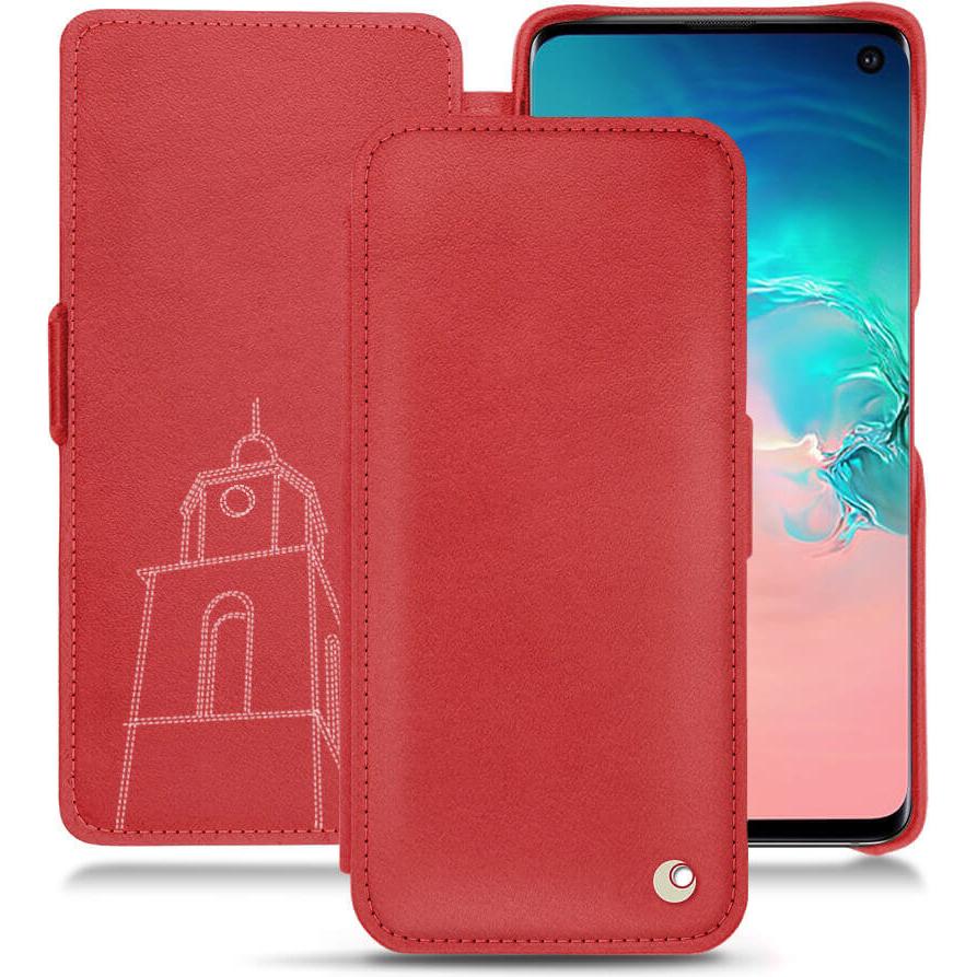 Noreve Lederschutzhülle horizontal (Samsung Galaxy S10e), Smartphone Hülle, Rot