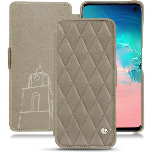 Noreve Lederschutzhülle horizontal (Samsung Galaxy S10e), Smartphone Hülle, Beige