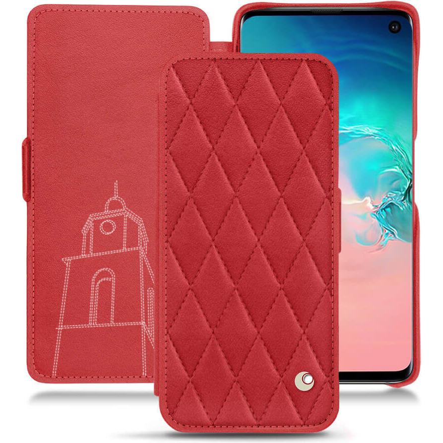 Thumbnail - Noreve Lederschutzhülle horizontal (Samsung Galaxy S10e), Smartphone Hülle, Rot