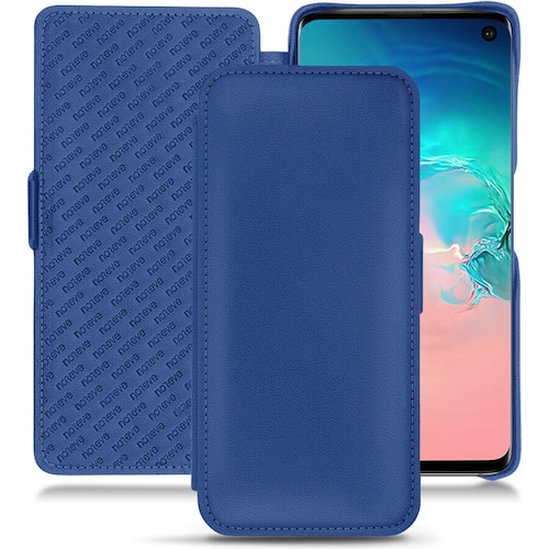 Noreve Lederschutzhülle horizontal (Samsung Galaxy S10e), Smartphone Hülle, Blau