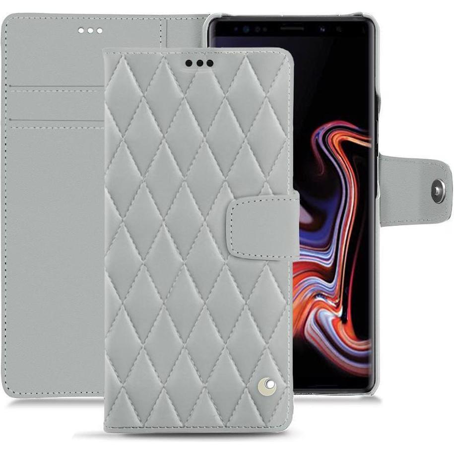 Noreve Lederschutzhülle Wallet (Samsung Galaxy Note 9), Smartphone Hülle, Grau