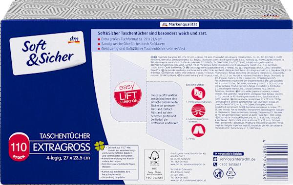 Energie-Label dm Soft&Sicher Taschentücher Box mit extra grossen Taschentüchern