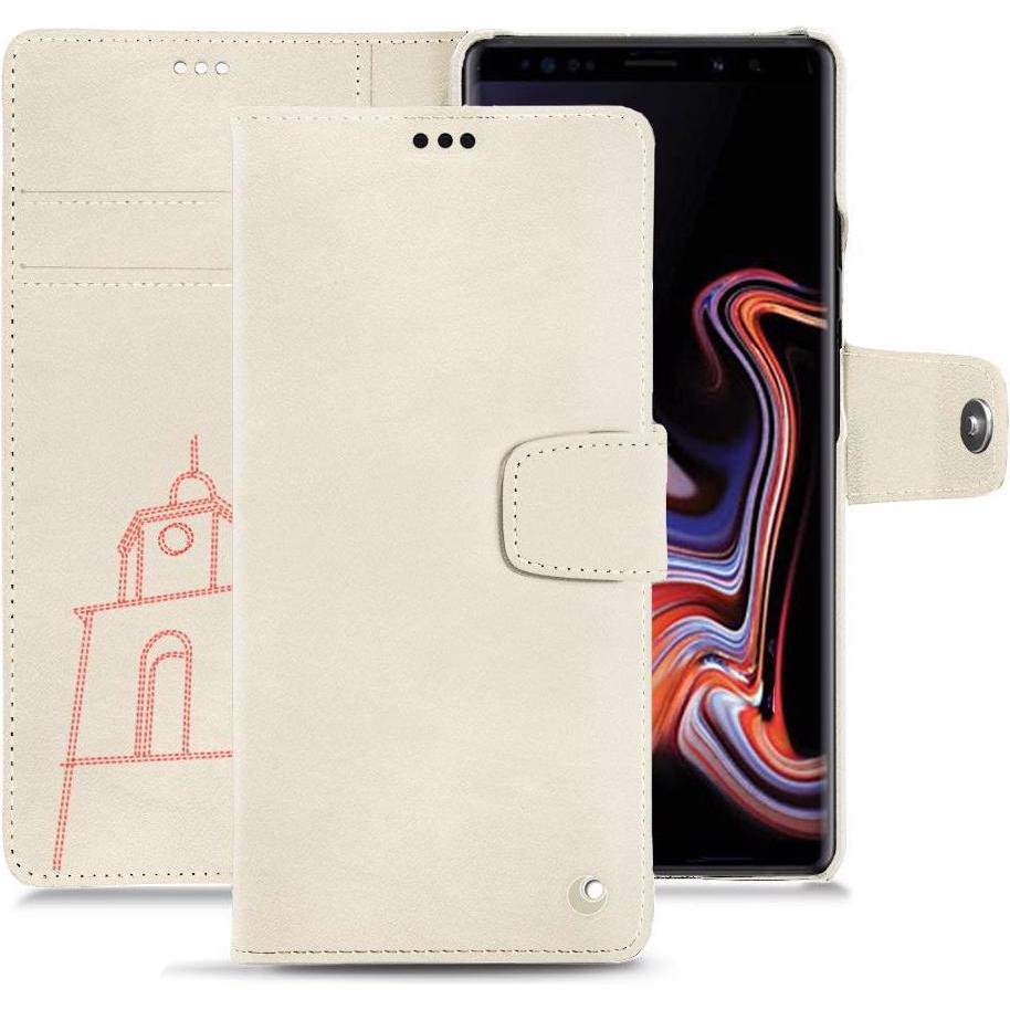 Noreve Lederschutzhülle Wallet (Samsung Galaxy Note 9), Smartphone Hülle, Weiss