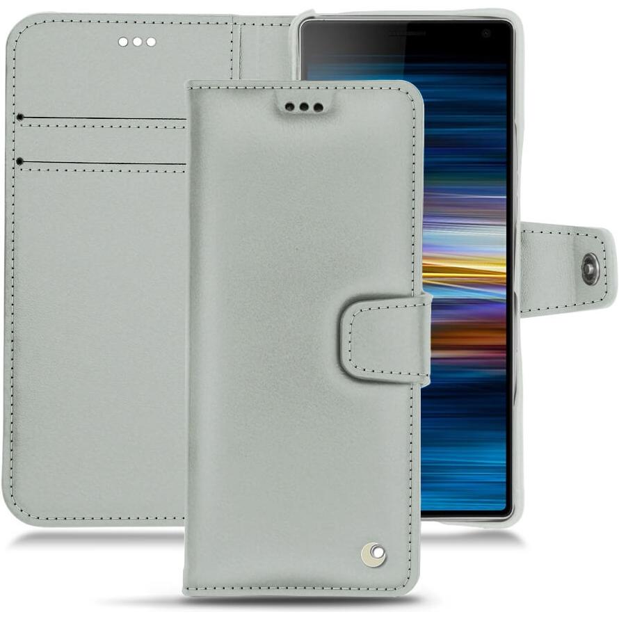 Noreve Lederschutzhülle Wallet (Sony Xperia 10 Plus), Smartphone Hülle, Grau