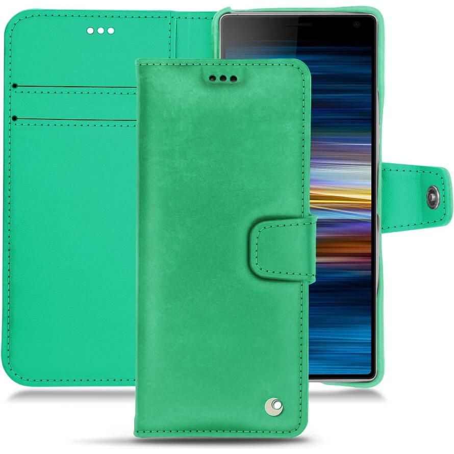 Noreve Lederschutzhülle Wallet (Sony Xperia 10 Plus), Smartphone Hülle, Grün