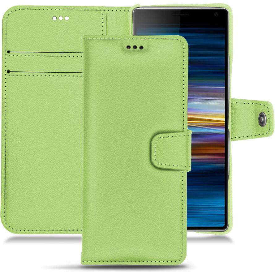 Noreve Lederschutzhülle Wallet (Sony Xperia 10 Plus), Smartphone Hülle, Grün