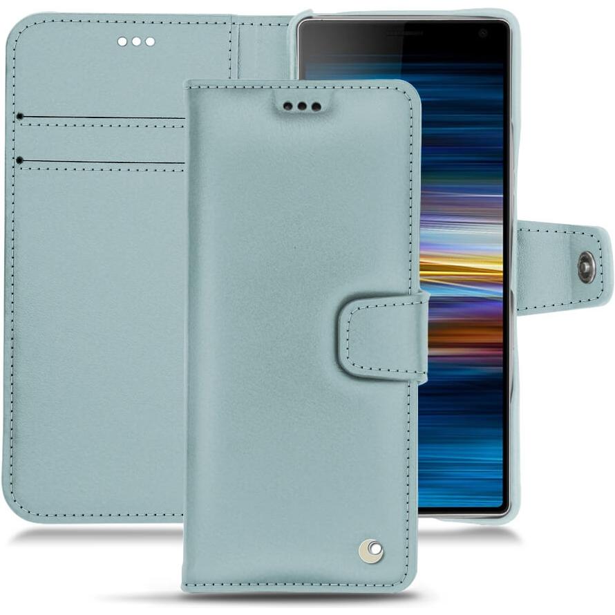 Noreve Lederschutzhülle Wallet (Sony Xperia 10 Plus), Smartphone Hülle, Blau