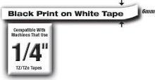 Immagine prodotto Brother TZe-211 (0.60 cm, Nero, Bianco)