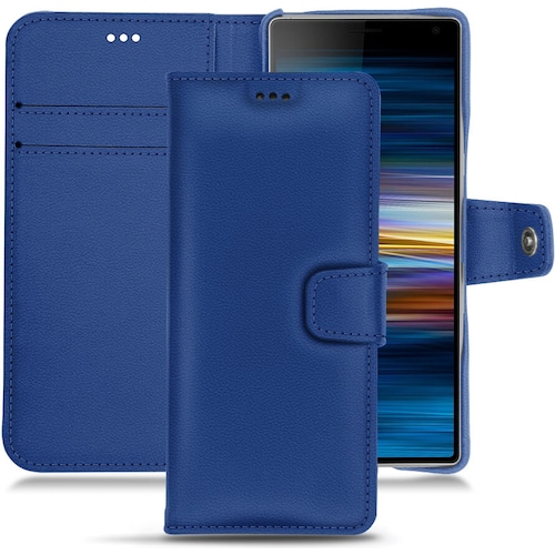 Noreve Lederschutzhülle Wallet (Sony Xperia 10 Plus), Smartphone Hülle, Blau