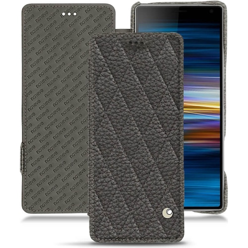 Noreve Lederschutzhülle horizontal (Sony Xperia 10 Plus), Smartphone Hülle, Grau