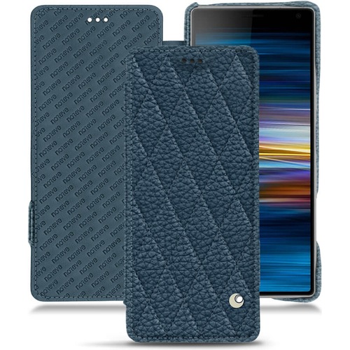 Noreve Lederschutzhülle horizontal (Sony Xperia 10 Plus), Smartphone Hülle, Blau