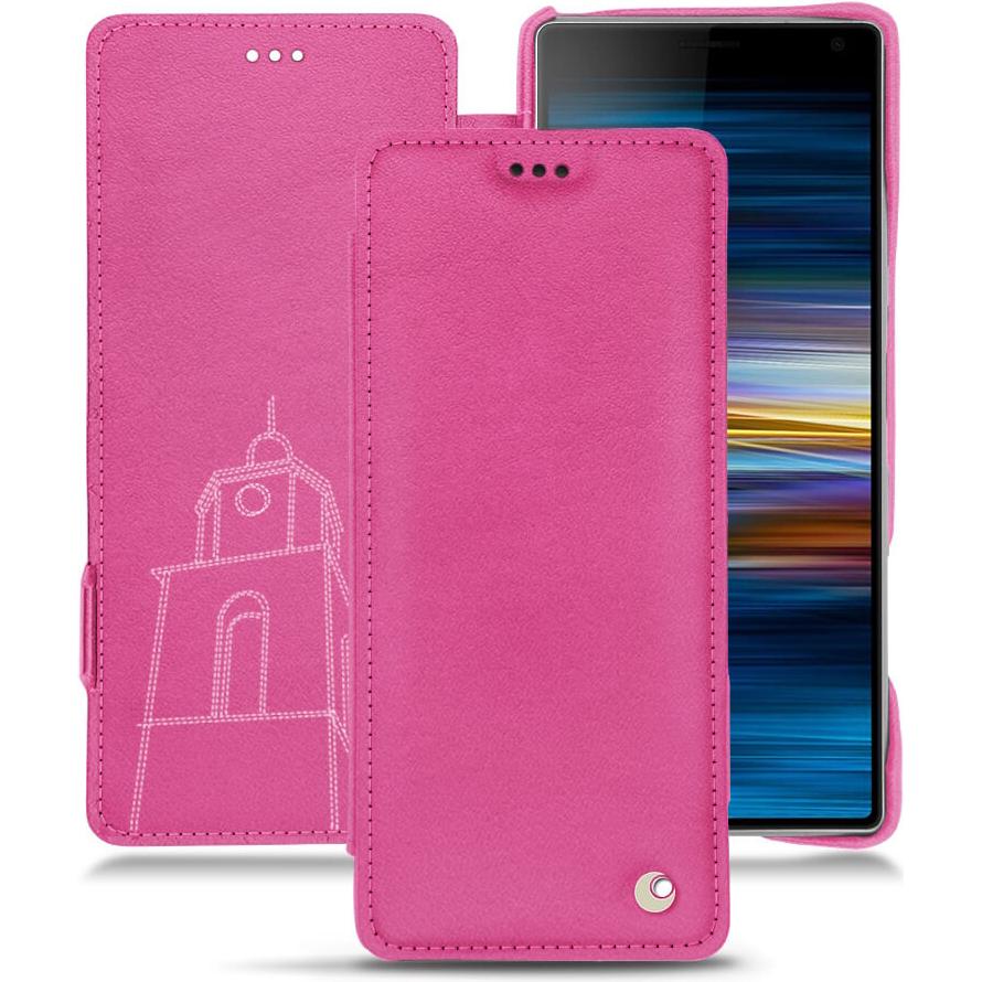 Noreve Lederschutzhülle horizontal (Sony Xperia 10 Plus), Smartphone Hülle, Rosa