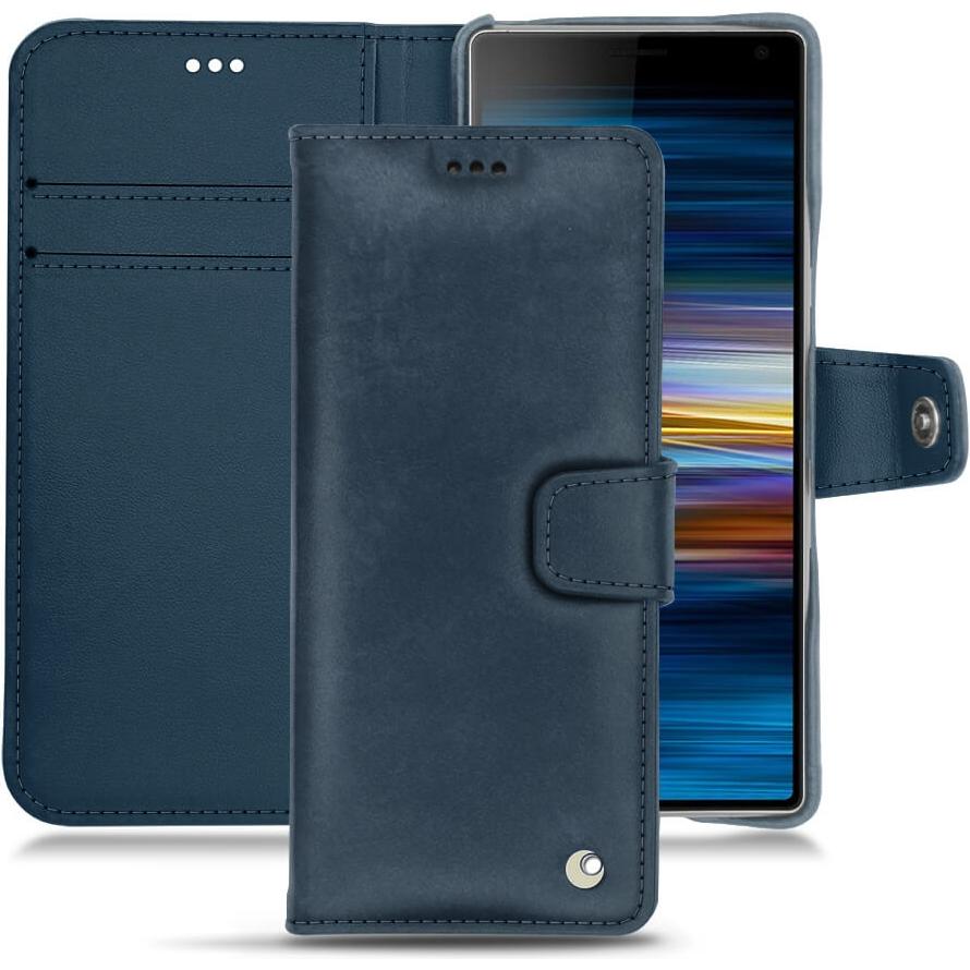 Noreve Lederschutzhülle Wallet (Sony Xperia 10), Smartphone Hülle, Blau