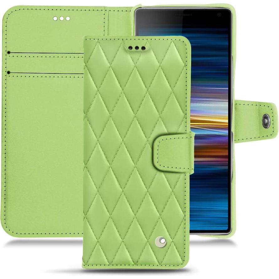 Noreve Lederschutzhülle Wallet (Sony Xperia 10), Smartphone Hülle, Grün