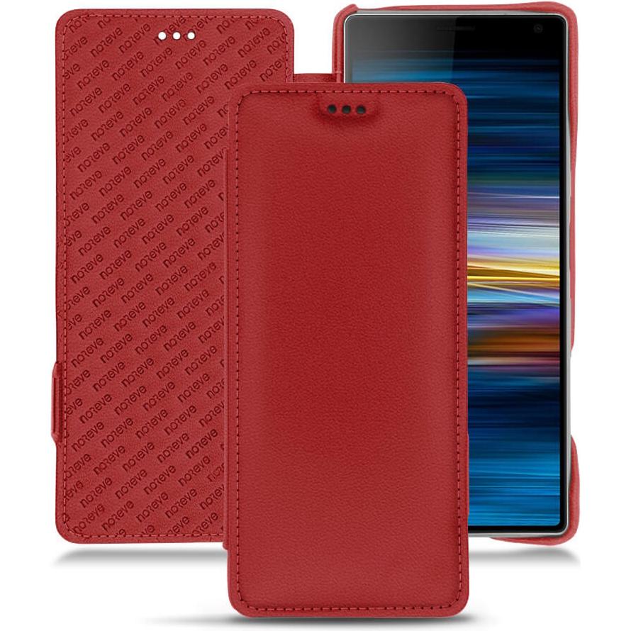 Noreve Lederschutzhülle horizontal (Sony Xperia 10 Plus), Smartphone Hülle, Rot