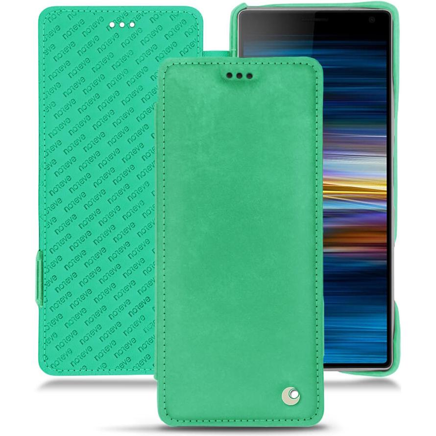 Noreve Lederschutzhülle horizontal (Sony Xperia 10), Smartphone Hülle, Grün