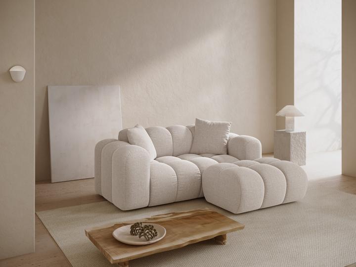Actual product image Cosmopolitan Design Pouf, "Treno", 1 Seat, Light Beige, 90x70x42 Made in Europe