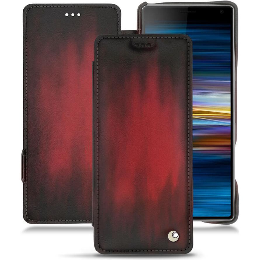 Thumbnail - Noreve Lederschutzhülle horizontal (Sony Xperia 10), Smartphone Hülle, Rot