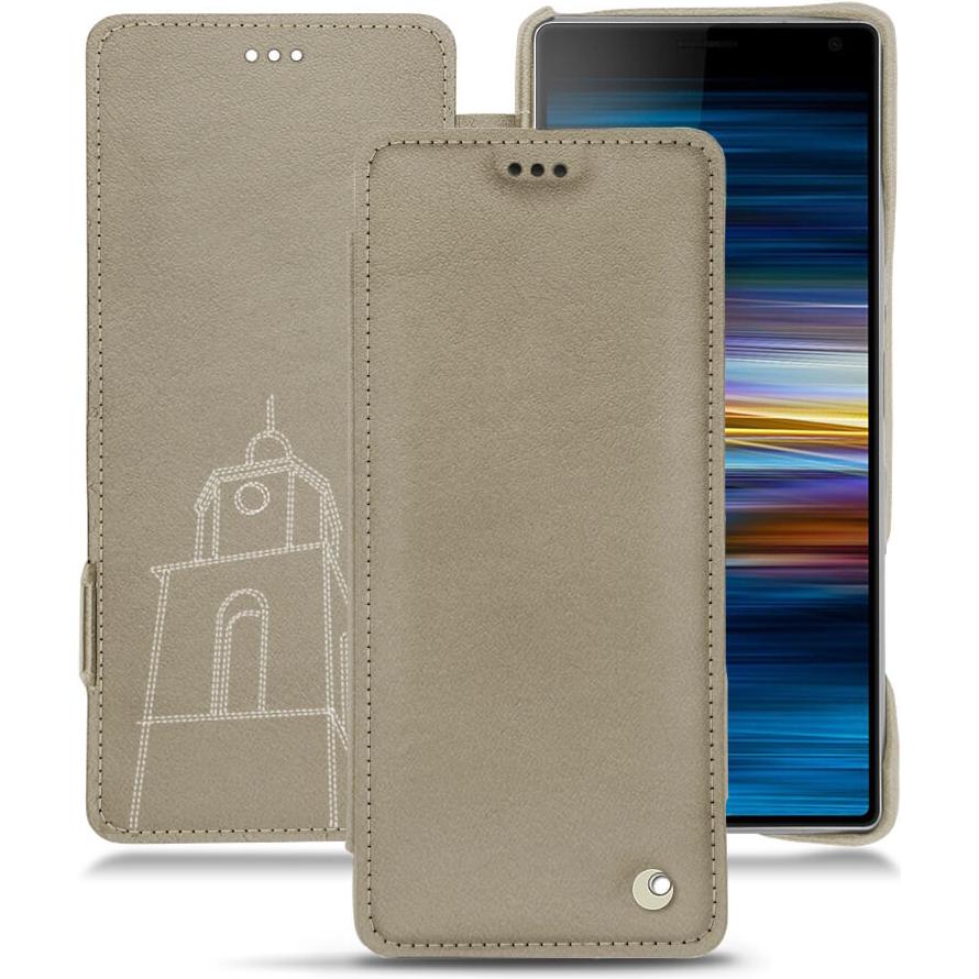 Thumbnail - Noreve Lederschutzhülle horizontal (Sony Xperia 10), Smartphone Hülle, Beige