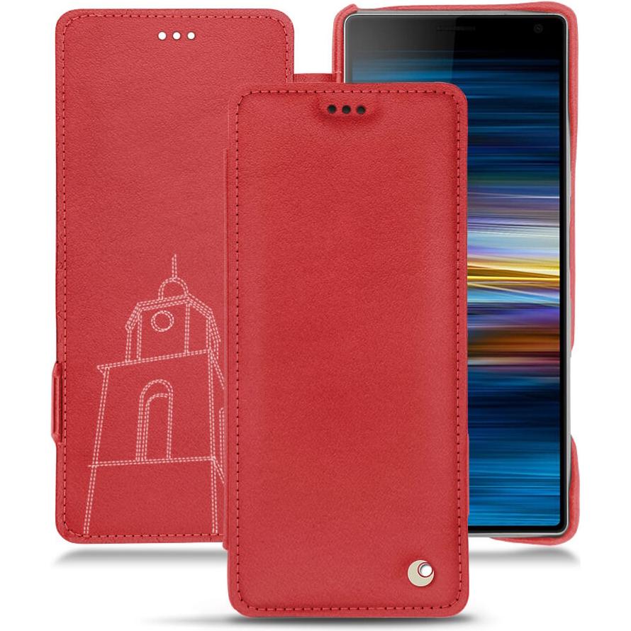 Noreve Lederschutzhülle horizontal (Sony Xperia 10), Smartphone Hülle, Rot