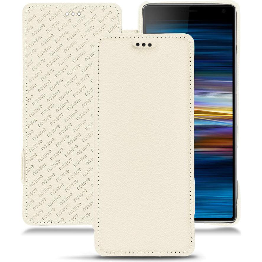 Noreve Lederschutzhülle horizontal (Sony Xperia 10), Smartphone Hülle, Weiss