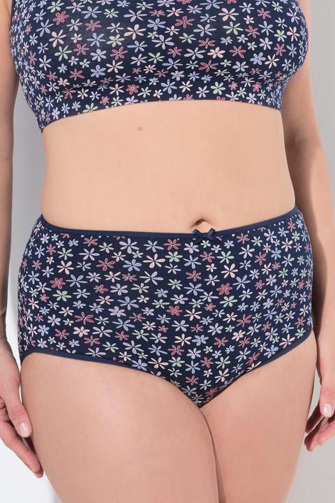 Immagine prodotto Ulla Popken Maxi slip in confezione da cinque con fiori/tinta unita (50, 52)