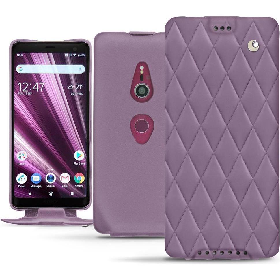 Noreve Lederschutzhülle vertikal (Sony Xperia XZ3), Smartphone Hülle, Violett
