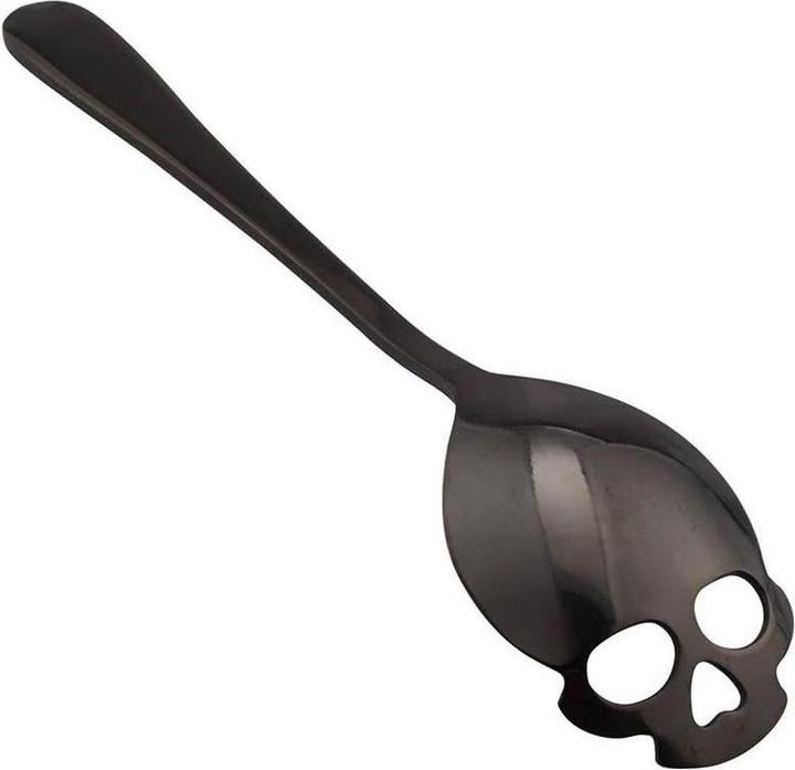 Produktbild JTI Schwarzer Kaffeelöffel - Totenkopf - Edelstahl (1 Stk., Löffel)
