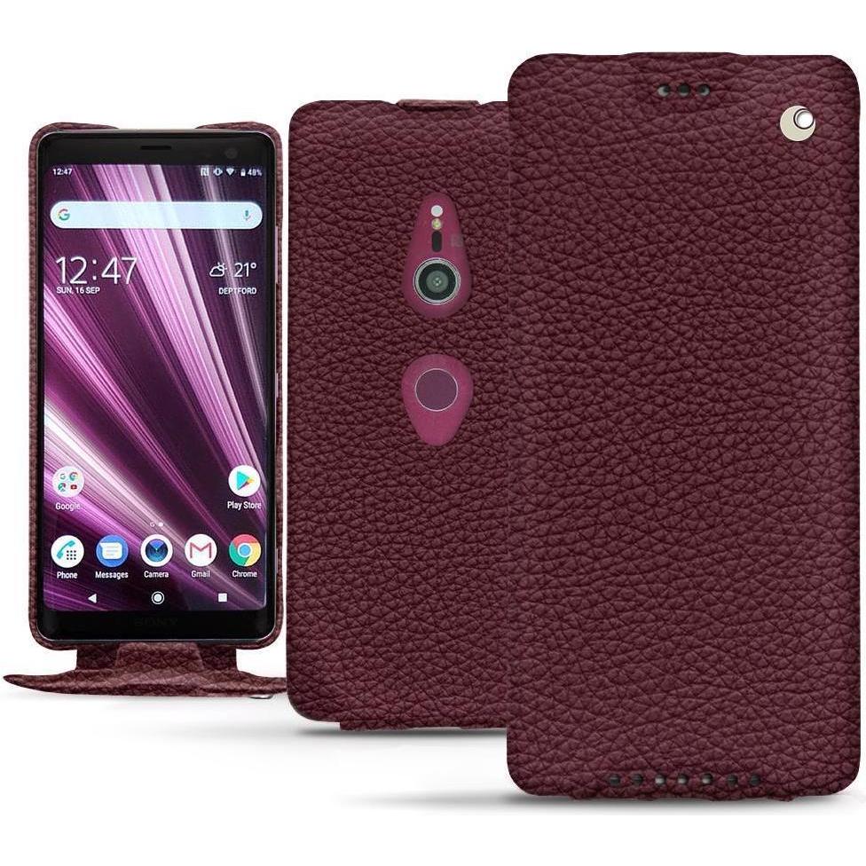 Noreve Lederschutzhülle vertikal (Sony Xperia XZ3), Smartphone Hülle, Violett