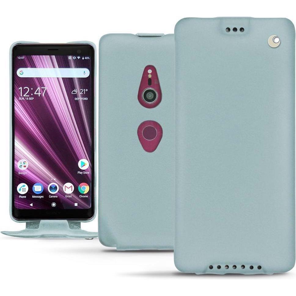 Noreve Lederschutzhülle vertikal (Sony Xperia XZ3), Smartphone Hülle, Blau