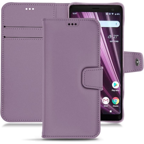 Noreve Lederschutzhülle Wallet (Sony Xperia XZ3), Smartphone Hülle, Violett