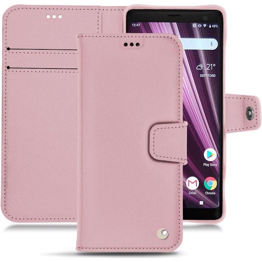 Noreve Lederschutzhülle Wallet (Sony Xperia XZ3), Smartphone Hülle, Rosa