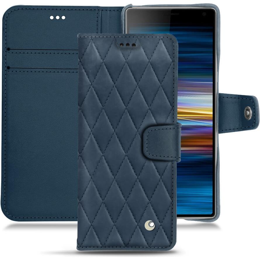 Noreve Lederschutzhülle Wallet (Sony Xperia 10), Smartphone Hülle, Blau