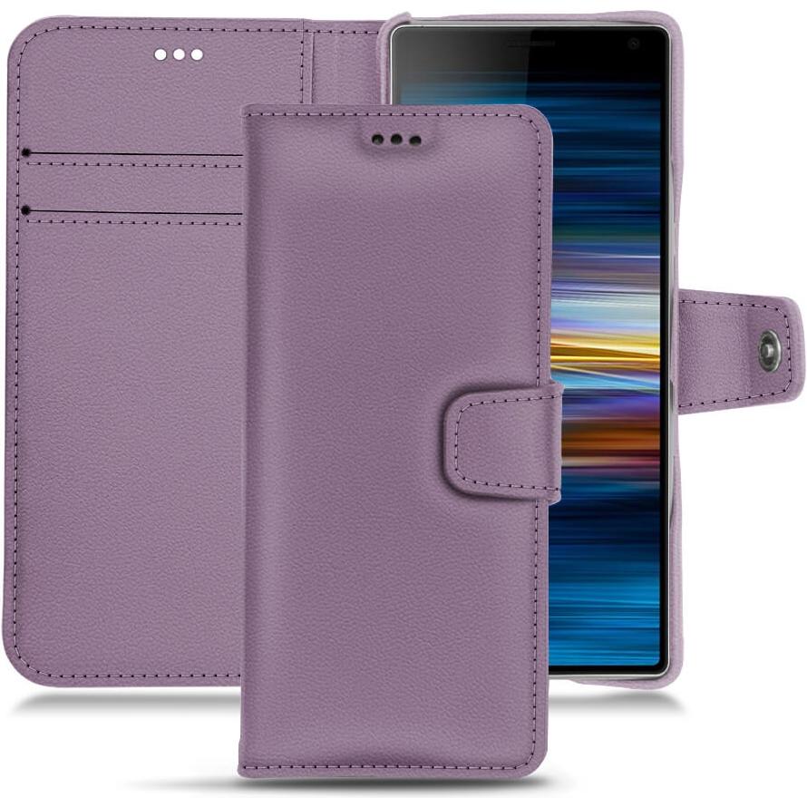 Noreve Lederschutzhülle Wallet (Sony Xperia 10), Smartphone Hülle, Violett