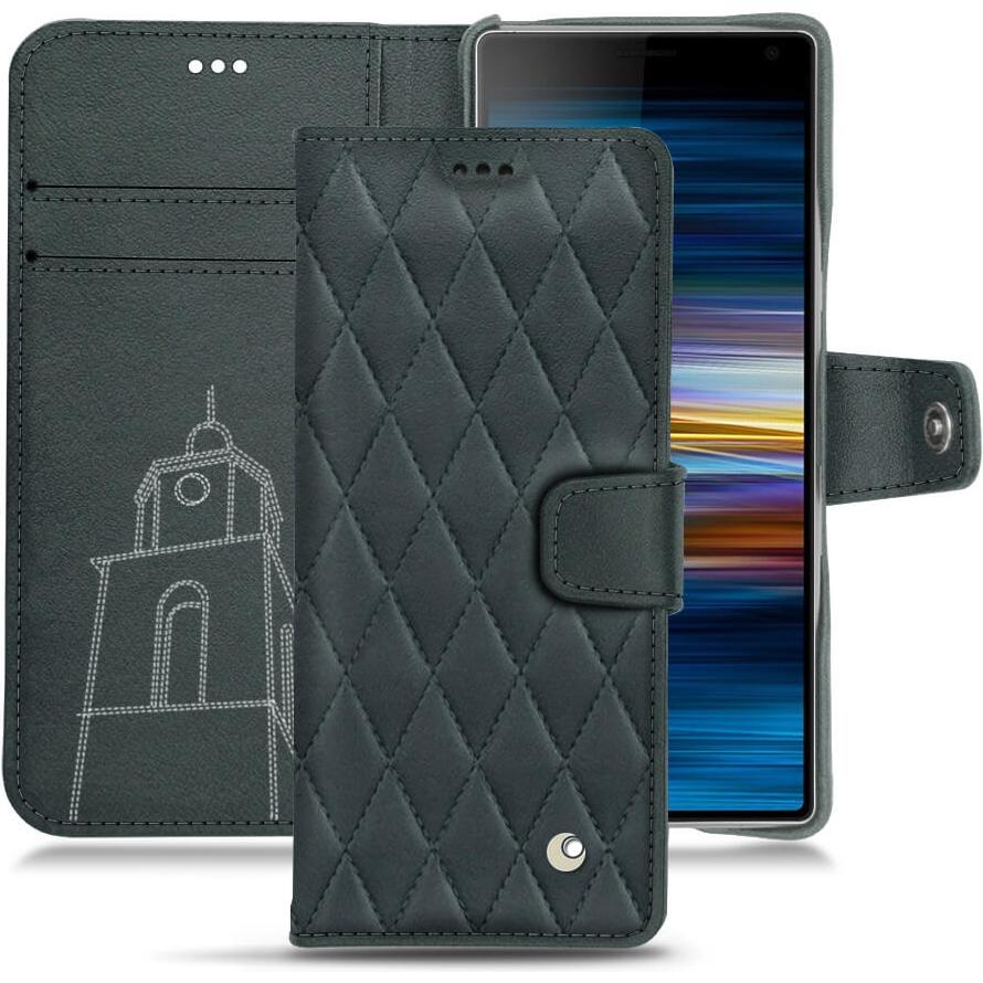 Noreve Lederschutzhülle Wallet (Sony Xperia 10), Smartphone Hülle, Blau