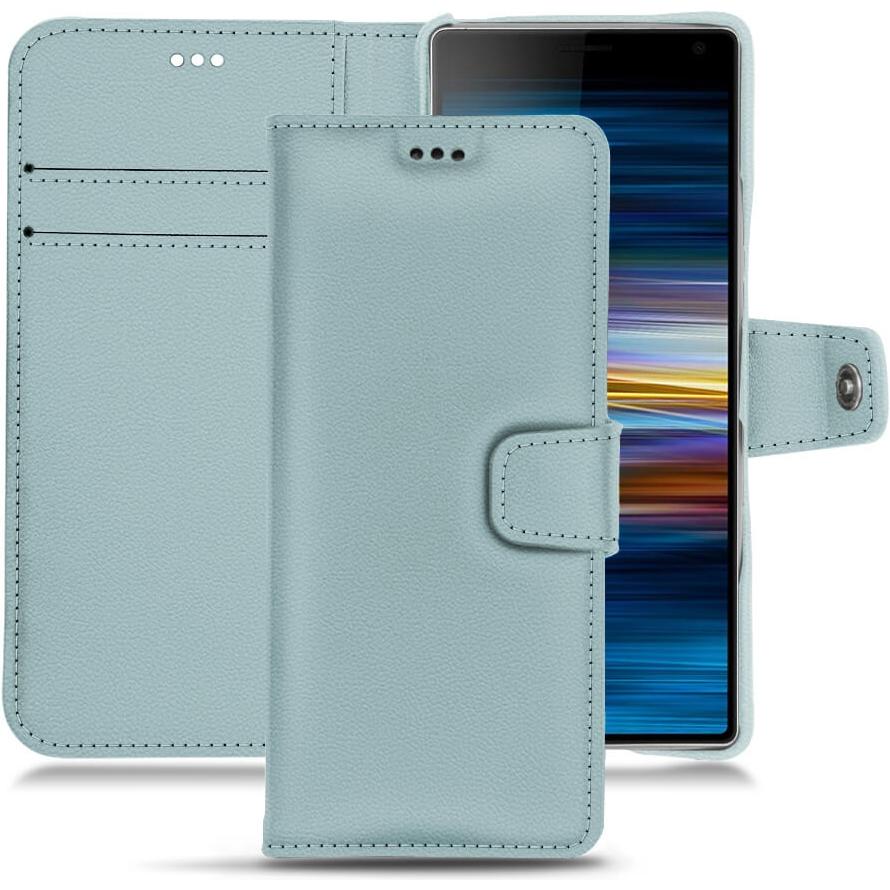 Noreve Lederschutzhülle Wallet (Sony Xperia 10), Smartphone Hülle, Blau