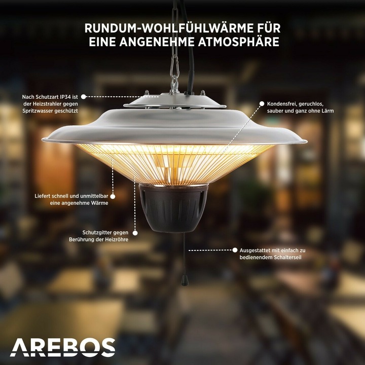 Actual product image Arebos Infrared ceiling heater